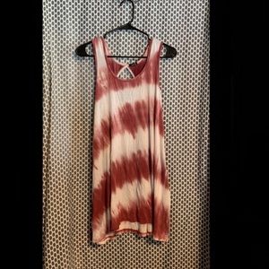 Red Tie-Dye Swing Dress